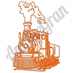 Steam Locomotive Pattern. Steam Engine Embroidery Design. Machine Embroidery Design. Locomotive Pattern. Train Embroidery Design