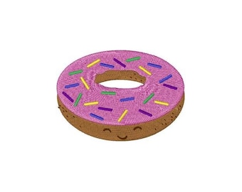 Doughnut - Machine Embroidery Design, Donut Embroidery Pattern, Purple Doughnut Embroidery Design