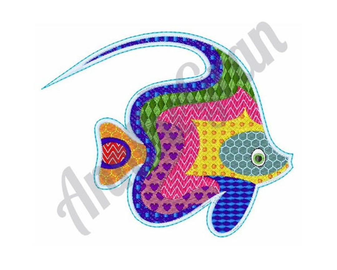 Patchwork Fish Design Patchwork Fish - Machine Embroidery Design, Fish - Machine Embroidery ...