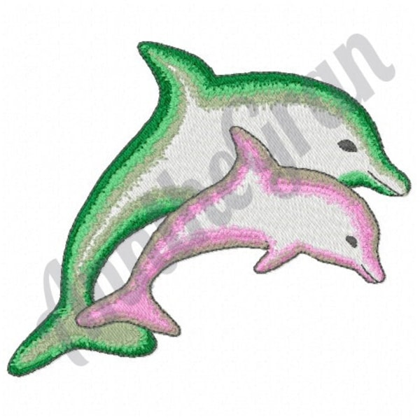 Dolphins Embroidery Design. Machine Embroidery Design. Dolphin Family Embroidery Pattern. Baby Dolphin Embroidery Pattern. Jumping Dolphins