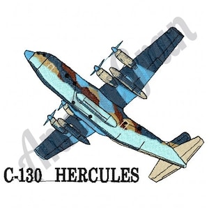 C-130 Hercules Plane Embroidery Design. Machine Embroidery Design. Military Transport Aircraft Pattern. Military Airplane Embroidery Pattern