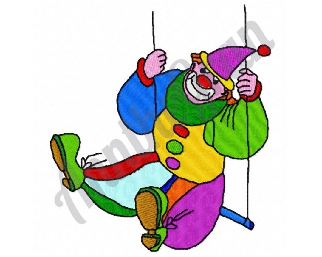 Swinging Clown Embroidery Design. Machine Embroidery Design. Circus ...