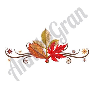 Autumn Leaves Embroidery Design. Leaf Embroidery Design. Border Embroidery Design. Machine Embroidery Design. Fall Embroidery Design.