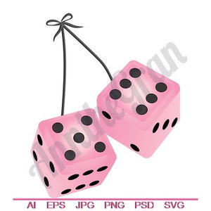 Rosa Fuzzy Würfel svg, Dxf, Eps, Png, Jpg, Vektorkunst, Clipart, Schnittdatei. Pink Dice Cut Datei. Würfel svg. Würfelspiel Cut File