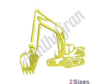 Realistic Excavator Outline - Machine Embroidery Design - 2 Sizes