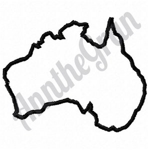 Mainland Australia Map - Machine Embroidery Design. Mainland Australian Map Outline Embroidery Pattern