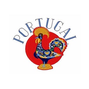 Coq portugais - motif de broderie machine