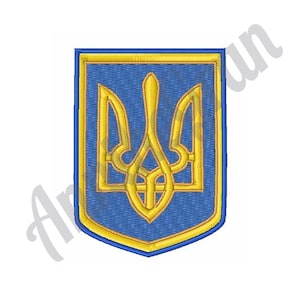 Ukraine - Maschinenstickerei, Wappen der Ukraine, Stickerei, Stickerei Wappen, Stickerei