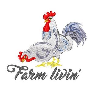 Farm Livin Birds - Machine Embroidery Design