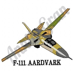 F-111 Aardvark - Machine Embroidery Design. Attack Aircraft Embroidery Pattern. Military Bomber Embroidery Design. Combat Aircraft Design
