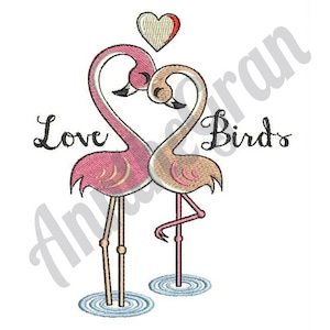 Flamingo Lovers Embroidery Design. Machine Embroidery Design. Love Birds Embroidery Pattern. Flamingos Pattern. Flamingo Couple Embroidery