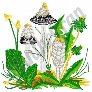 Mushroom Garden - Machine Embroidery Design. Toadstool Embroidery Pattern. Mushrooms Embroidery Design