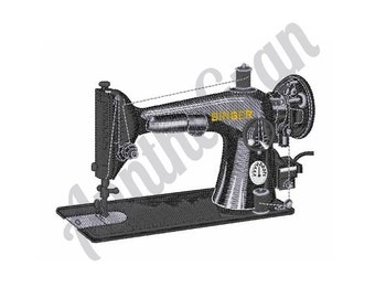 May include: A black Singer sewing machine with a white thread spool and a yellow SINGER logo. The machine has a foot pedal and a needle.