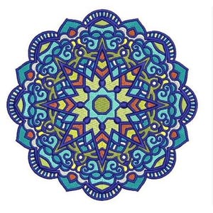 Blue Mandala - Machine Embroidery Design