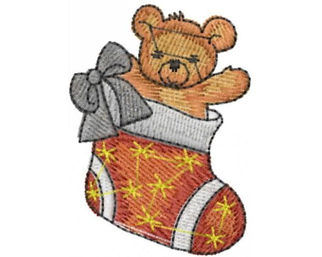 Teddy Bear Stocking - Machine Embroidery Design, Christmas Stocking ...