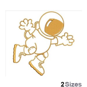 Contorno de astronauta de dibujos animados - Diseño de bordado a máquina - 2 tamaños, Patrón de bordado de cosmonauta