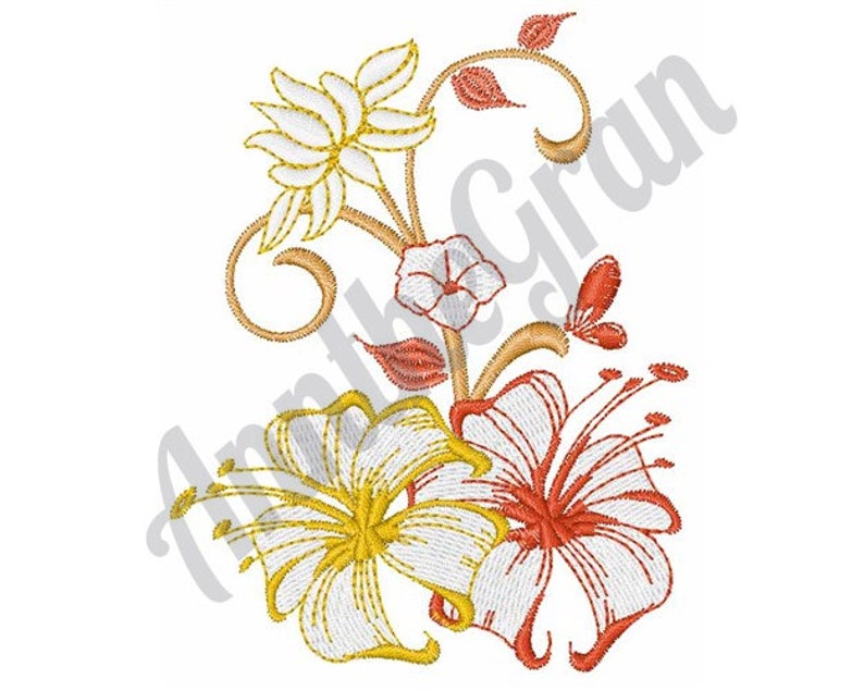 Hibiscus flower embroidery design machine embroidery design  etsy Hibiscus flower embroidery design machine embroidery design  etsy