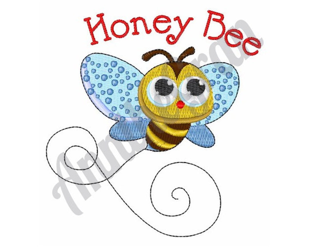 Honey Bee Embroidery Design. Machine Embroidery Design. Flying Etsy