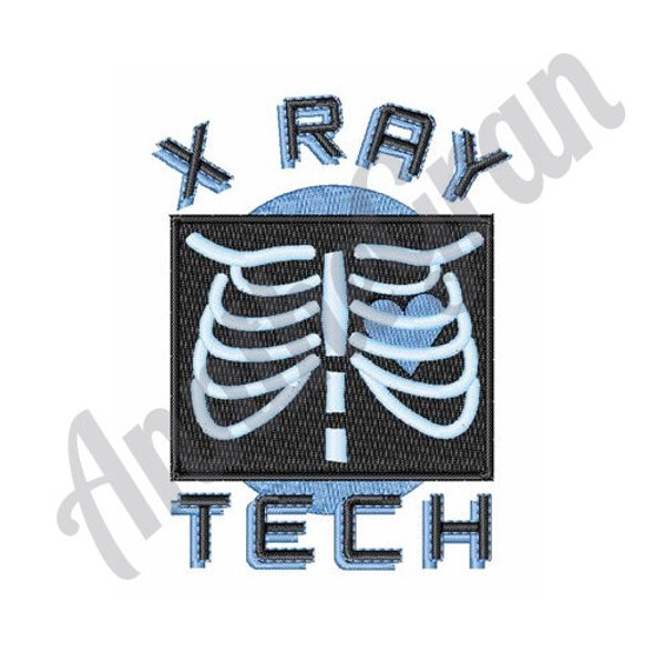 X-Ray Tech Embroidery Design. Machine Embroidery Design. Röntgen Pattern. Radiation Embroidery Design. Chest X-Ray Embroidery Design