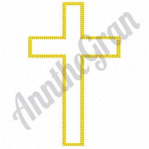 Cross Outline Embroidery Design. Applique Embroidery Design. Machine Embroidery Design. Cross Embroidery Design. Religious Embroidery Design