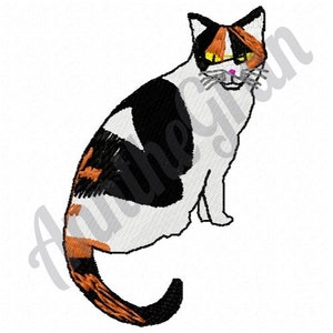 Calico Cat Embroidery Design. Machine Embroidery Design. Calico Cat Embroidery Pattern. Calico Embroidery Pattern