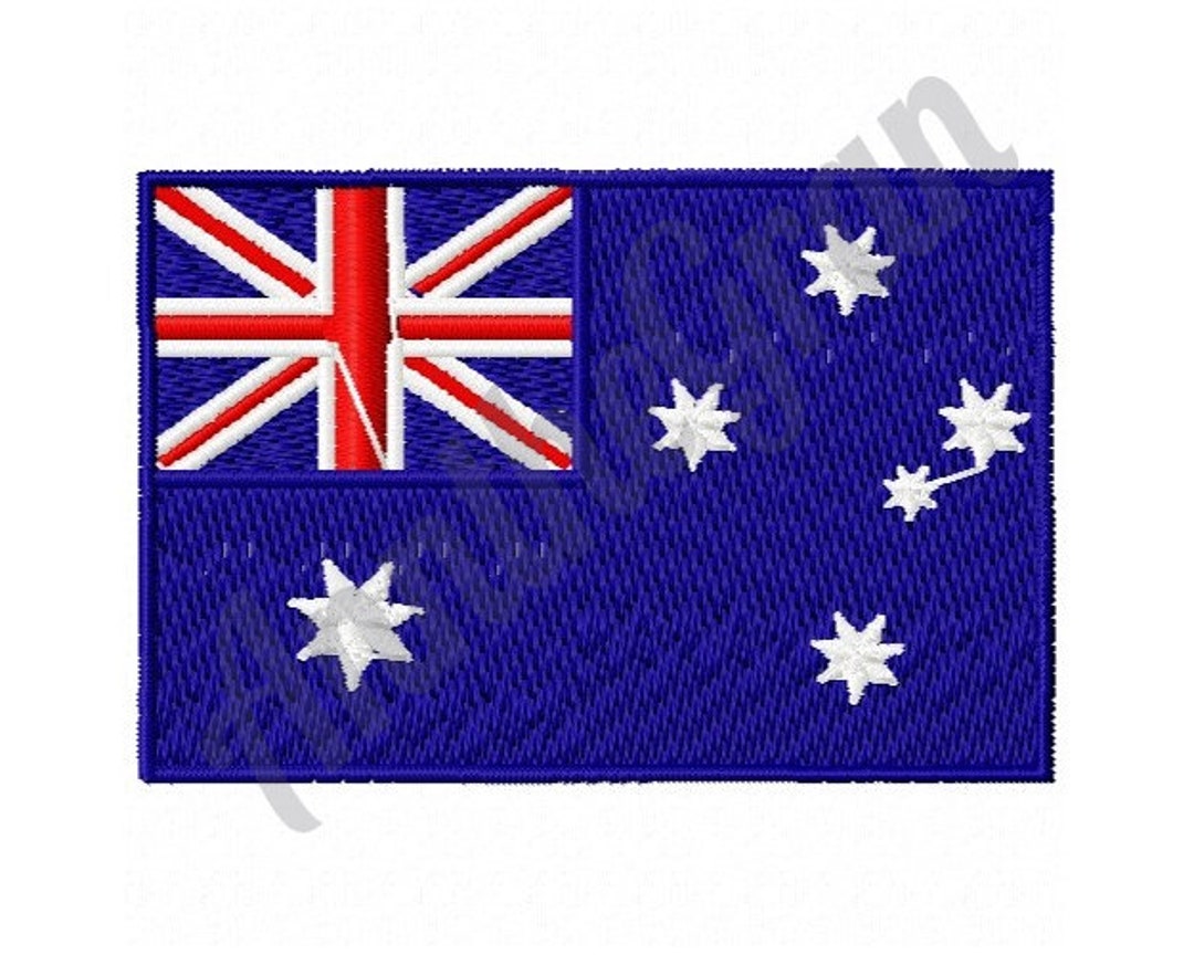 Australian Flag Machine Embroidery Design. Flag of Australia Embroidery Pattern. Australian