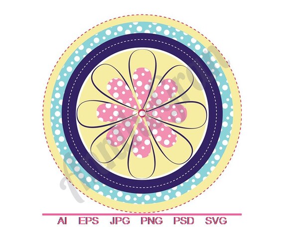 Download Circle Daisy Mandala Svg Dxf Eps Png Jpg Vector Art Etsy
