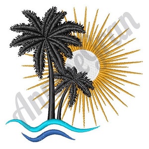 Palm Tree Sunrise - Machine Embroidery Design