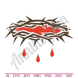 Crown Of Thorns Svg, Dxf, Eps, Png, Jpg, Vector Art, Clipart, Cut File, Crucifixion Svg, Religious Svg, Jesus Christ Svg, Christian Cut File