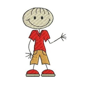 Boy Stick Figure - Machine Embroidery Design