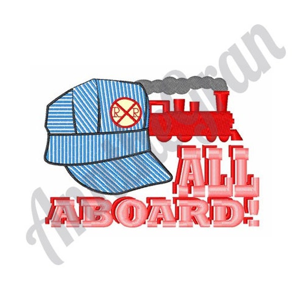 Toy Train Embroidery Design. Machine Embroidery Design. All Aboard Embroidery Design. Children Toy Train Pattern. Toy Train Embroidery