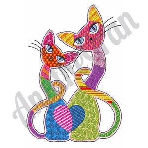 Cute Cats Embroidery Design. Machine Embroidery Design. Kitten Friends Pattern. Cats Embroidery Design. Animal Friends Pattern