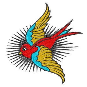 Bird Tattoo - Machine Embroidery Design