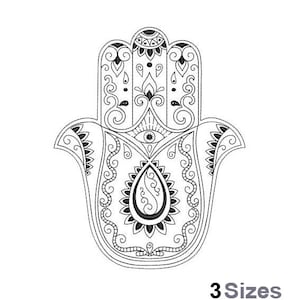 Hamsa Hand - Machine Embroidery Design - 3 Sizes, Hamsa Hand Symbol Embroidery Pattern, Palm Shaped Amulet Embroidery Design