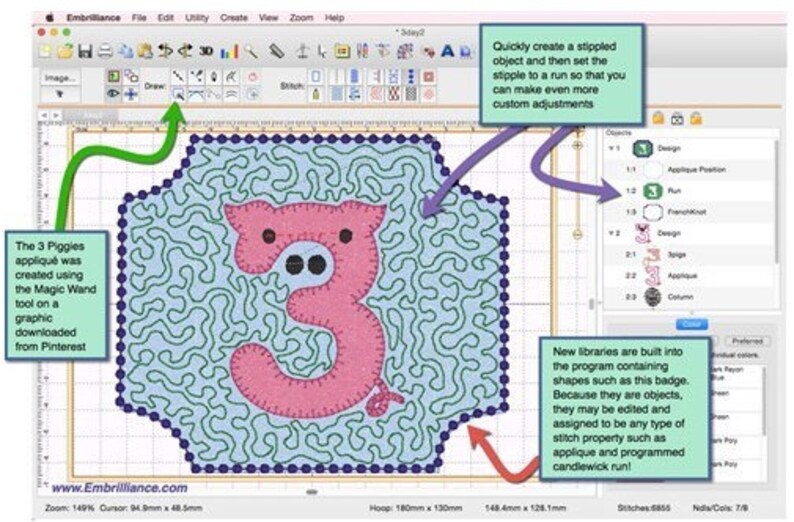 EMBRILLIANCE StitchArtist Level 2 Software Embroidery Etsy