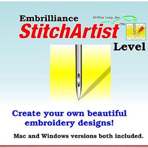 EMBRILLIANCE StitchArtist Level 2 Software - Embroidery Software / Embrilliance Software / Digitizing Software / Applique Software