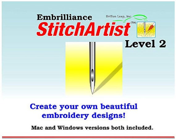 EMBRILLIANCE Stitchartist Level 2 Software Embroidery Software / Embrilliance  Software / Digitizing Software / Applique Software (Download Now) 