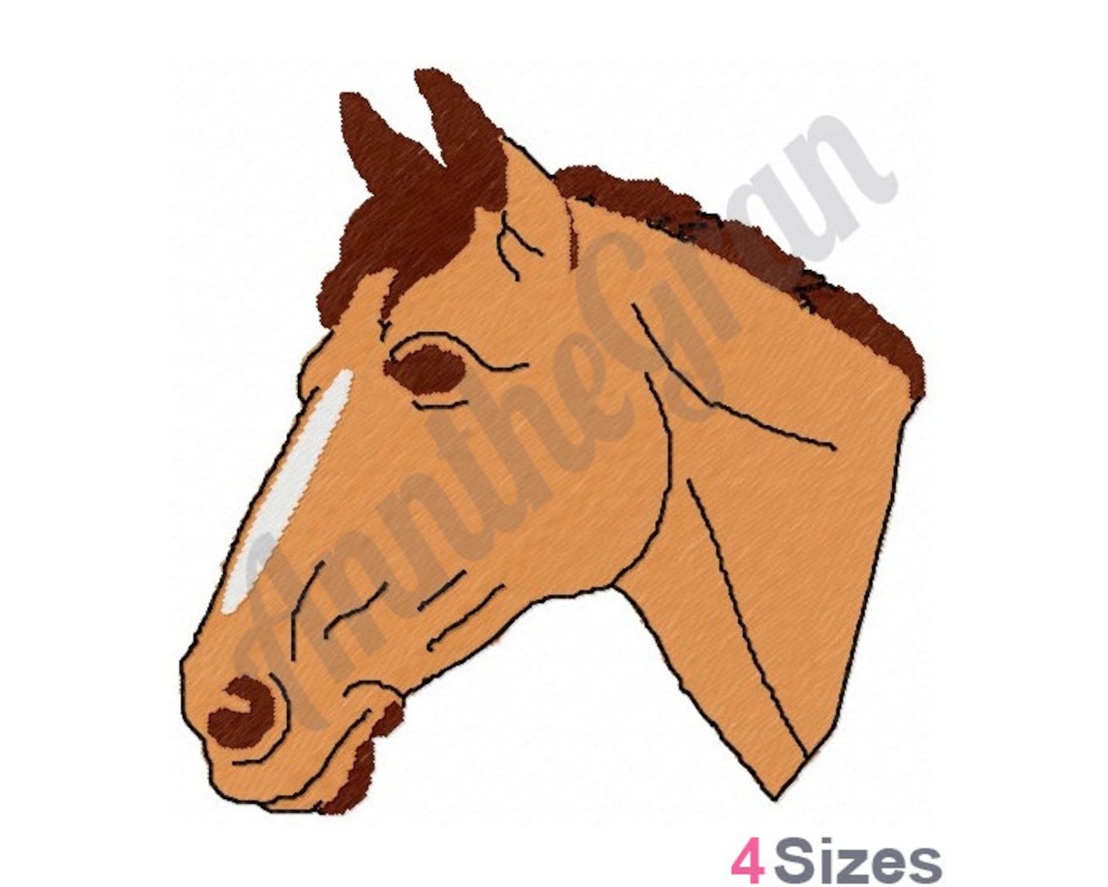 Horse Head Embroidery Design. Machine Embroidery Design. Horse Etsy