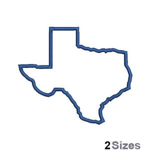 Contour de l'État du Texas - motif de broderie Machine - 2 tailles, contour de broderie carte du Texas, motif de broderie contour de carte de l'État américain