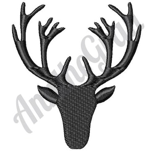 Hirschkopf Silhouette - Maschinenstickerei, Buck Geweih Stickdatei, Hirsch Silhouette Stickerei, Jagd Stickerei