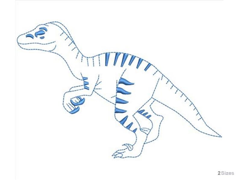 Fun Raptor Outline Raptor Dino Outline - Machine Embroidery Design - 2 Sizes, Dinosaur ...
