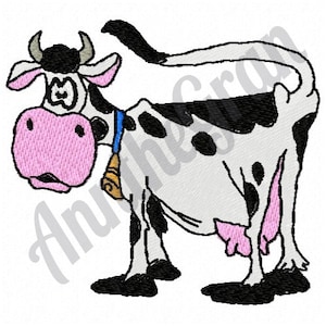 Silly Cow Embroidery Design. Machine Embroidery Design. Funny Cow Embroidery Pattern. Cow Pattern
