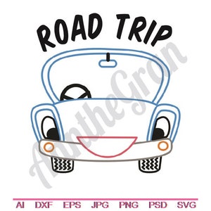 漫画の車のSVG、DXF、EPS、PNG、Jpg、ベクターアート、クリップアート、カットファイル、ロードトリップSVG、子供用車のカットファイル、おもちゃの車のカットファイル