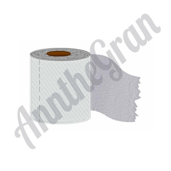 Toilet Paper - Machine Embroidery Design. Toilet Tissue Embroidery Pattern. Toilet Paper Roll Embroidery Design. Toilet Roll Embroidery