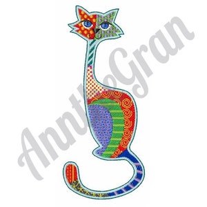 Cat Embroidery Design. Machine Embroidery Design. Colorful Cat Embroidery Pattern. Kitten Embroidery Pattern. Cute Little Kitten Embroidery