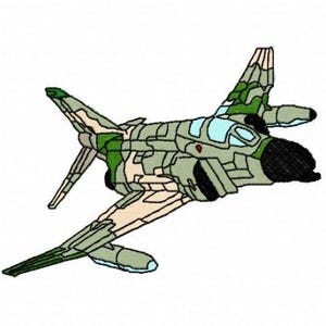 Aereo F-4 - Disegno per ricamo a macchina, modello per ricamo di aereo da caccia e bombardiere, ricamo di aereo militare, intercettore a reazione supersonico