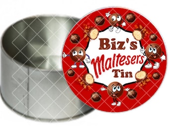 Maltesers Metal Sweet Tin Box Personalised with any Name Choice of Sizes