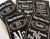 Personalised Bottle Label Jack Whiskey Inspired Black Honey Fire GIFT