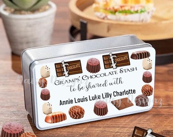 Grandad's Grandma’s Pop’s etc Grandchildren Personalised Chocolate Stash Tin