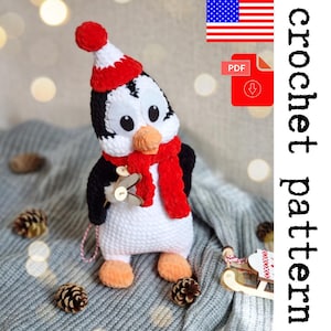 Plush Penguin Crochet Pattern - printable PDF